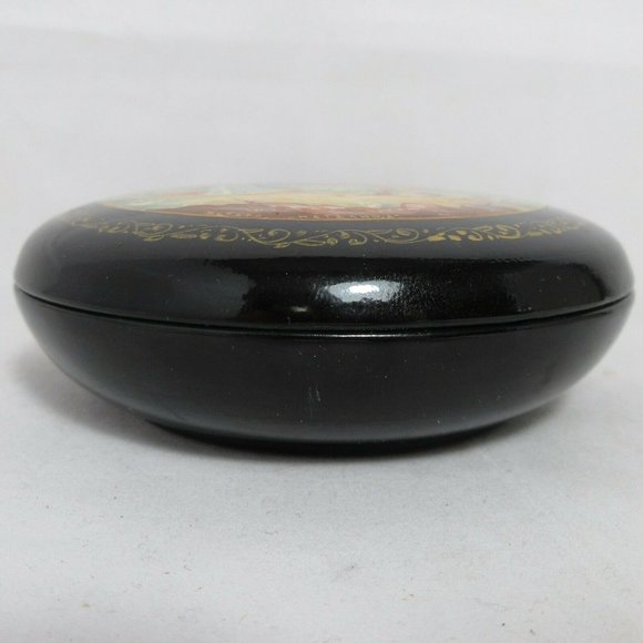Vtg 1974 Mstera Lacquer Russian Trinket Box Metelitsa Handcrafted USSR w/ Papers - Picture 3 of 8